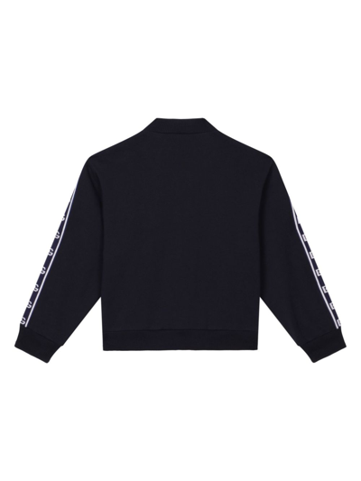 Shop Dolce & Gabbana Logo-tape Zip-up Cotton Sweatshirt In Black