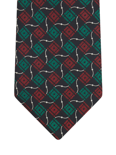 几何图案真丝领带