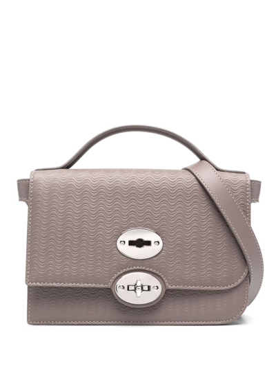 Shop Zanellato Ella Leather Shoulder Bag In Grey