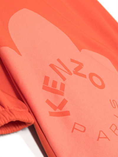 Shop Kenzo Logo-print Hooded Dress In Orange