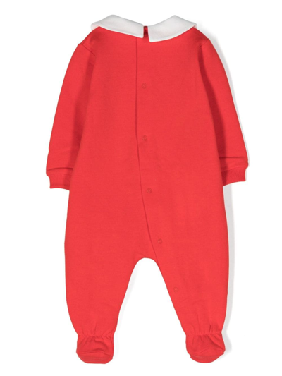 Shop Moschino Teddy Bear-print Stretch-cotton Pajamas In Red