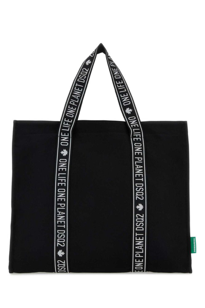 Shop Dsquared2 Logo Printed Zipped Tote Bag In Black