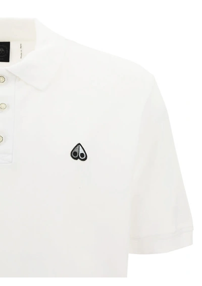 Shop Moose Knuckles Polo Shirt In White