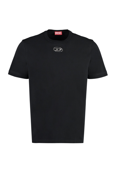 Shop Diesel T-just-od Cotton T-shirt In Black