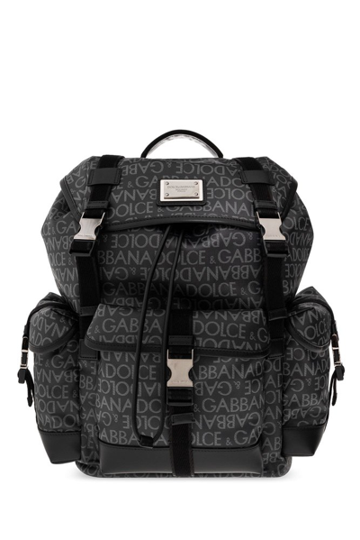 Shop Dolce & Gabbana Logo Plaque Backpack In Black