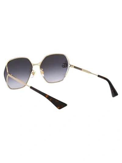 Shop Gucci Sunglasses In 005 Gold Gold Grey