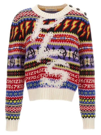 Shop Philosophy Di Lorenzo Serafini Jacquard Sweater In Multicolor
