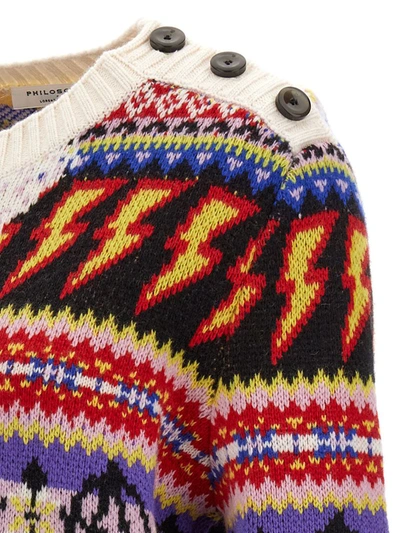 Shop Philosophy Di Lorenzo Serafini Jacquard Sweater In Multicolor