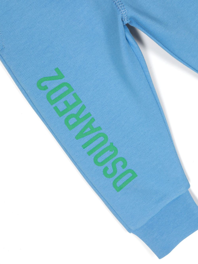Dsquared2 Logo-print Cotton Track Trousers In Blue