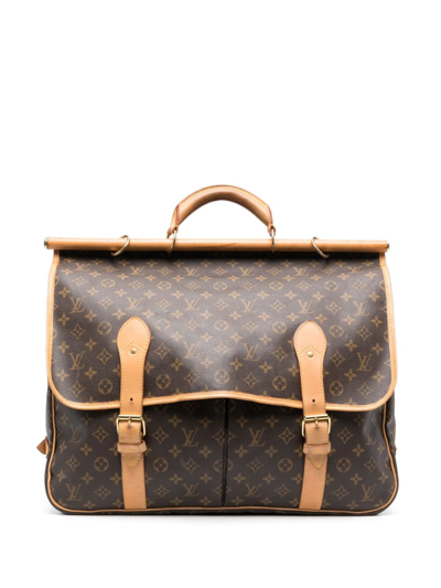 Pre-owned Louis Vuitton 1990s Large Monogram Double-side Travel Handbag In  Brown | ModeSens