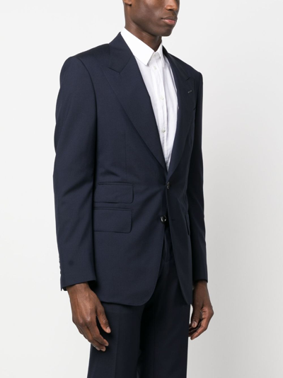 Shop Tom Ford Single-breasted Wool Suit In Blue
