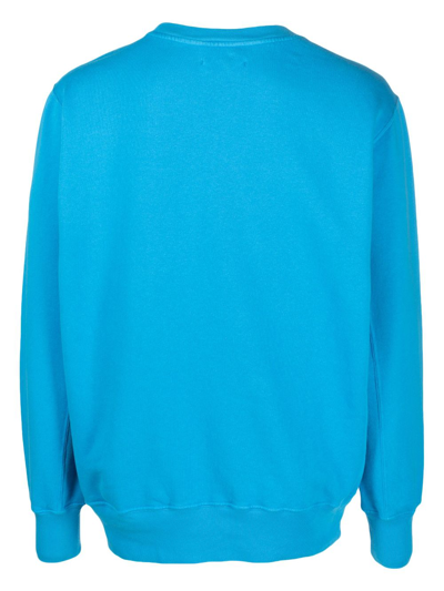 Autry Logo-flocked Cotton Sweatshirt In Blue