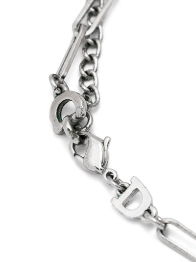 Pre-owned Dior 2000s  Charm Chain Necklace In Silver