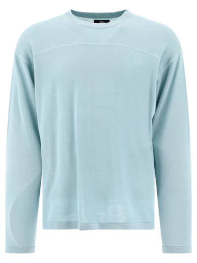 Shop Stussy "football" Sweater In Light Blue