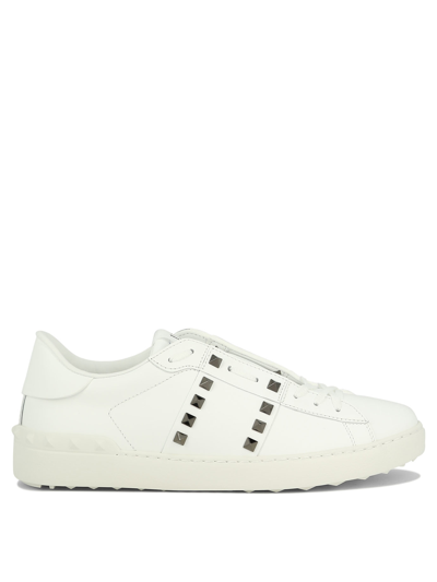 Shop Valentino "rockstud Untitled" Sneakers In White