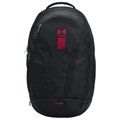 Shop Under Armour Hustle Backpack 5.0 In Black/black/red