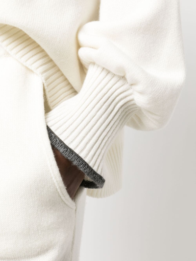 Shop Brunello Cucinelli Cashmere Long Sleeve Round Neck Sweater