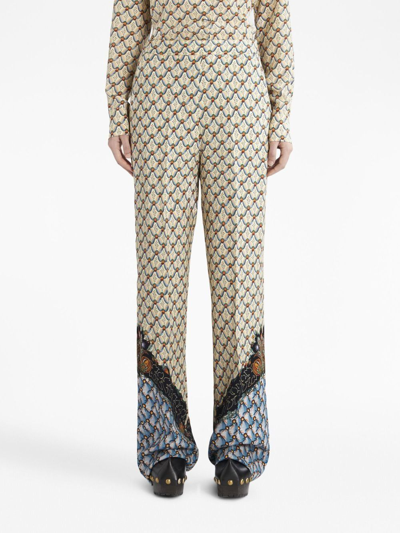 Shop Etro Micro Printed Trousers