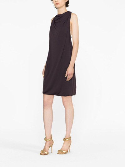 Shop Lanvin Knee Scarf Dress Twisted Back