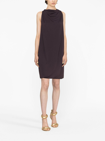 Shop Lanvin Knee Scarf Dress Twisted Back