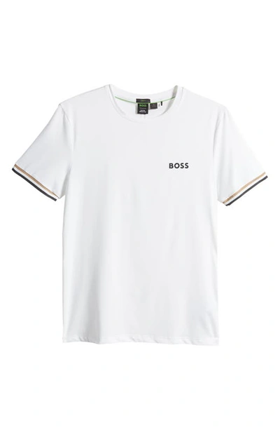 Shop Hugo Boss X Matteo Berrettini Slim Fit Crewneck T-shirt In White