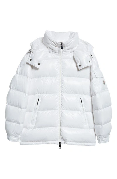 Shop Moncler Maire Hooded Short Down Puffer Jacket In White