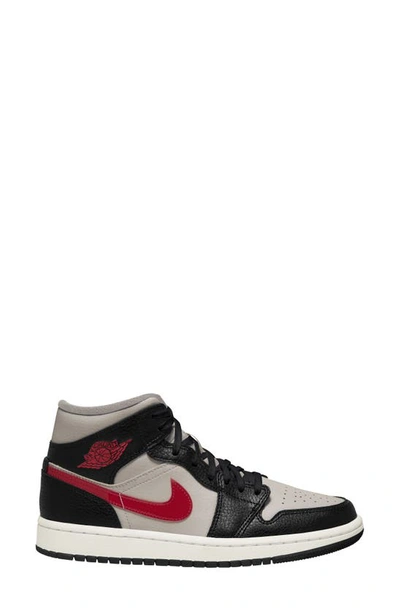 Shop Jordan Air  1 Mid Sneaker In Black/ Gym Red/ Grey/ Sail