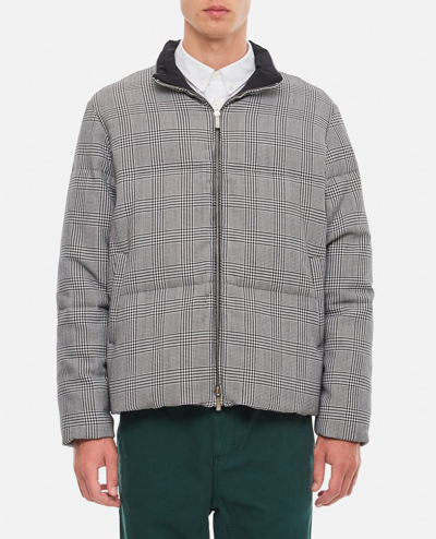 Shop Thom Browne 4 Bar Reversible Funnel Neck Zip Up Jacket Heavy Wool Suiting In Multicolor