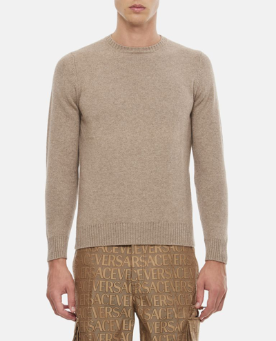Drumohr Crewneck Cashmere Sweater In Beige