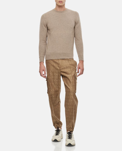 Shop Drumohr Crewneck Cashmere Sweater In Beige