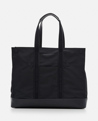 Shop Alexander Mcqueen De Manta Tote  Bag In Black