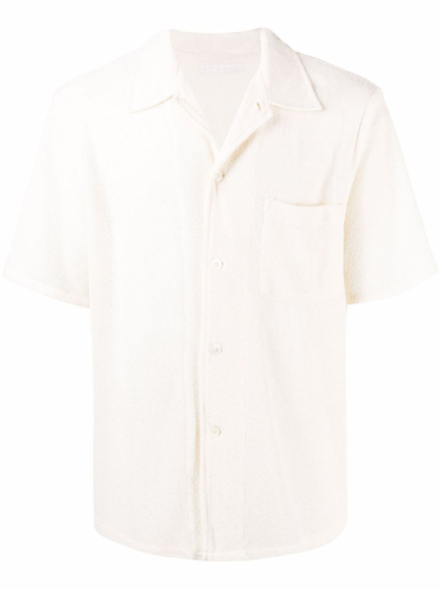 Our Legacy Textured-finish Short-sleeved Box Shirt In Neutrals