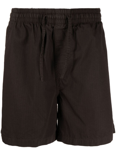 Shop Ymc You Must Create Brown Drawstring Waistband Deck Shorts