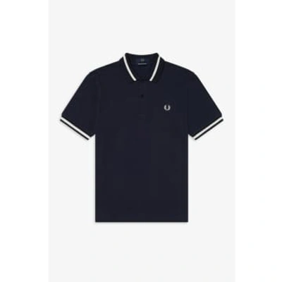 Shop Fred Perry Reissues Original Single Tipped Polo Navy / Snow White In Blue