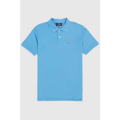 Shop Psycho Bunny - Classic Pique Polo Shirt In Cool Blue B6k001y1pc
