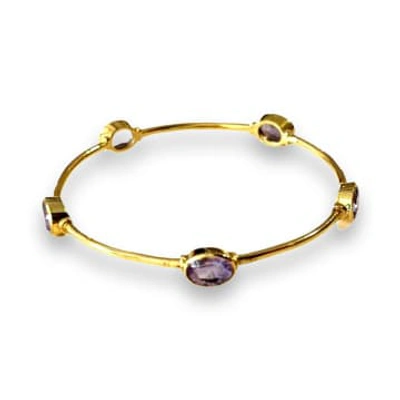 Shop Siren Silver Gold Bracelet With Medium Assorted Stones In Pink