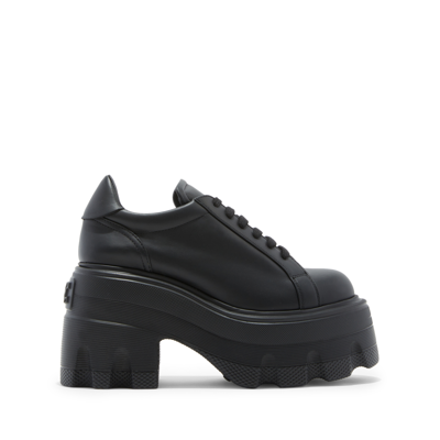 Shop Casadei Maxxxi Leather Sneakers - Woman Xxl Sole Black 38.5