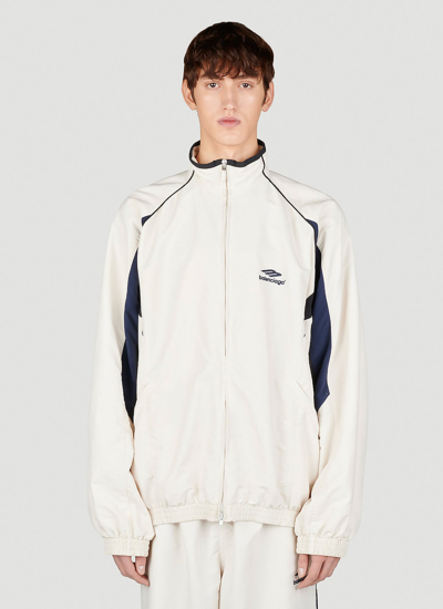 Shop Balenciaga 3b Sports Icon Track Jacket In White