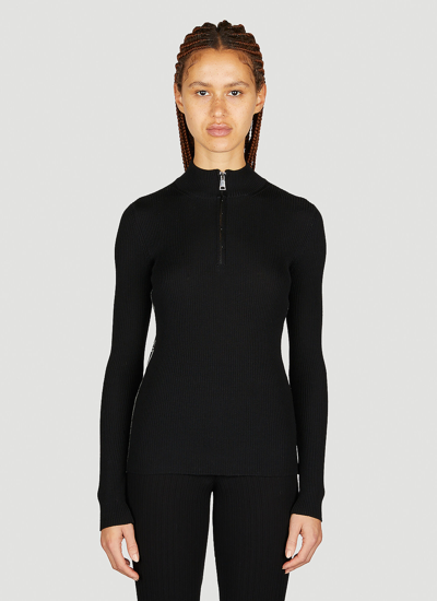 Shop Moncler Logo Jacquard Sweater In Black