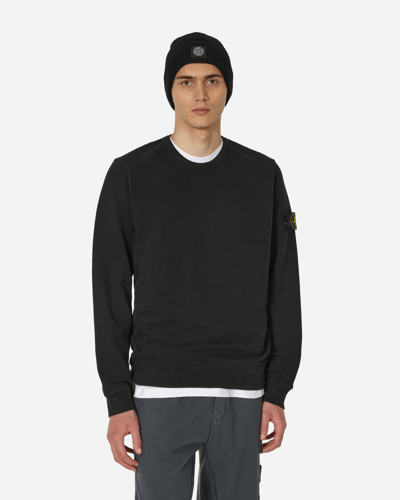Shop Stone Island Garment Dyed Crewneck Sweatshirt In Black