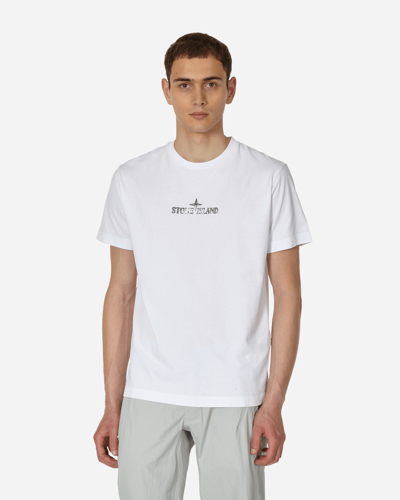 Shop Stone Island Stamp One Print T-shirt In White