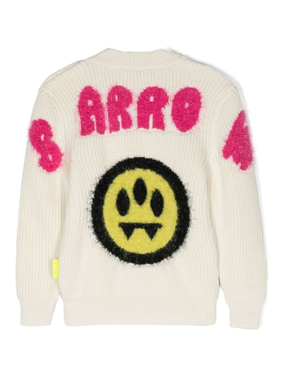 Shop Barrow Crew-neck Intarsia-knit Sweatshirt In Neutrals