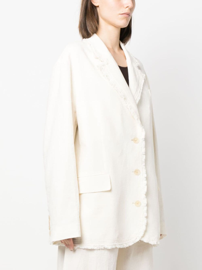 Shop Acne Studios Notched-collar Single-breasted Blazer In Neutrals