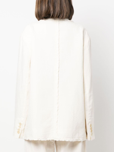 Shop Acne Studios Notched-collar Single-breasted Blazer In Neutrals