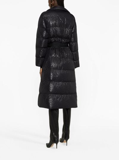 Shop Pinko Double-breasted Padded Coat In Black
