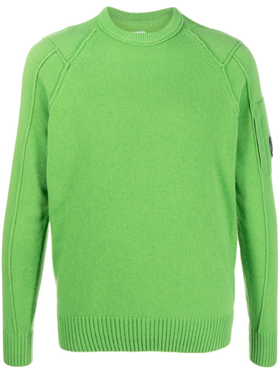 Shop C.p. Company Sea Island Wool-blend Jumper In Green