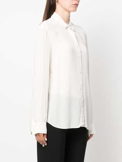 Shop Theory Buttoned-up Long-sleeve Shirt In White