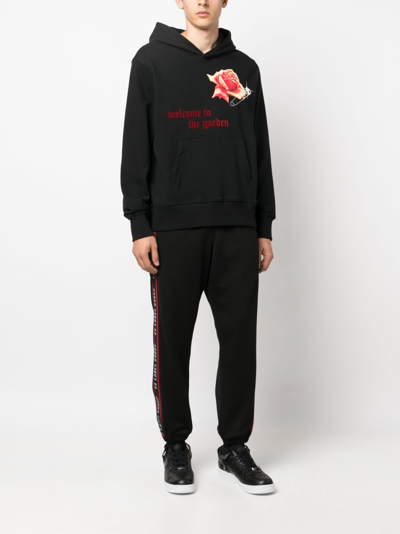 44 Label Group Logo-stripes Cotton Track Pants In Black