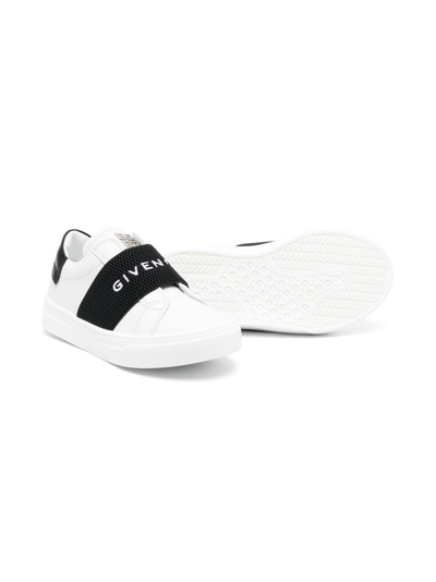 Shop Givenchy Logo-strap Leather Sneakers In White