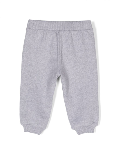 Shop Moschino Teddy Bear Cotton Track Pants In Grey